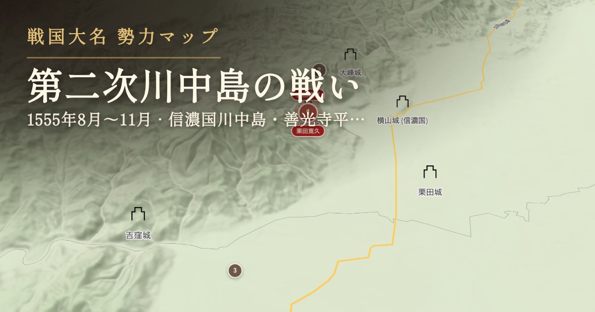 第二次川中島の戦い — 信濃国川中島・善光寺平(現在の長野市)